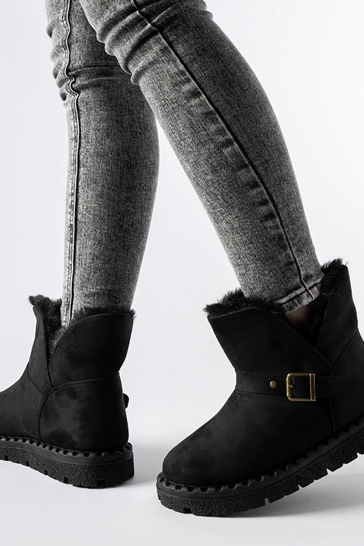 Schwarze isolierte Schneestiefel mit...