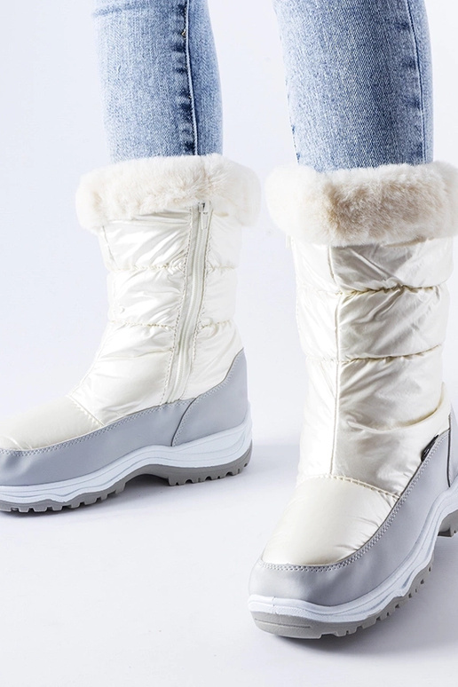 Parelsgrijze gevoerde snowboots Tronzano