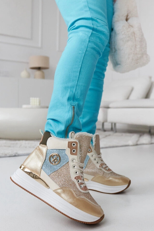 Deleon guld glitter isolerede sneakers