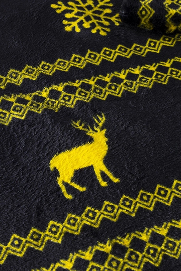 Couverture Velma noire avec motifs de Noël jaunes 2