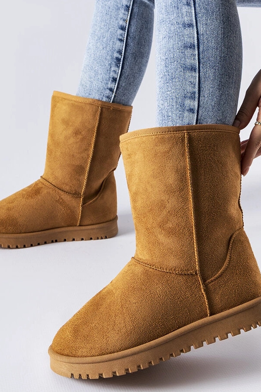 Bruine gevoerde klassieke snowboots...