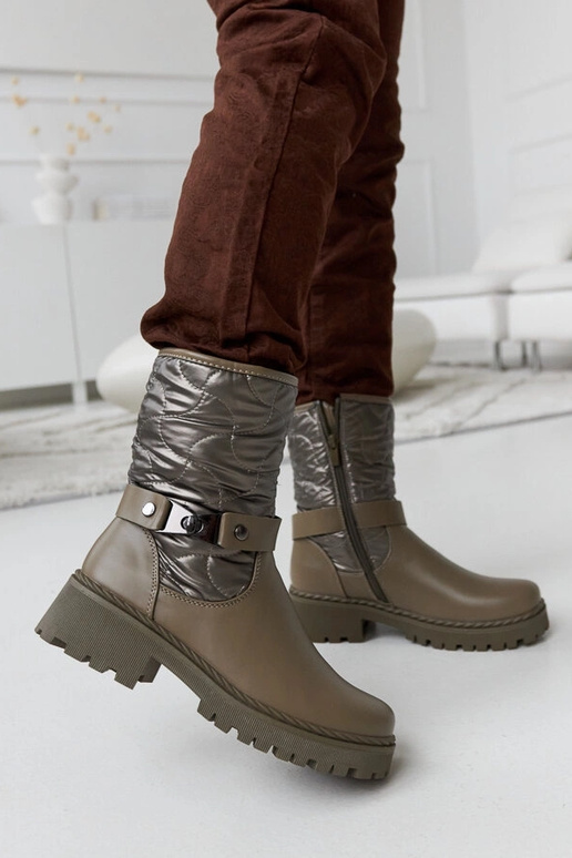 Bottines isolantes vertes à bride...