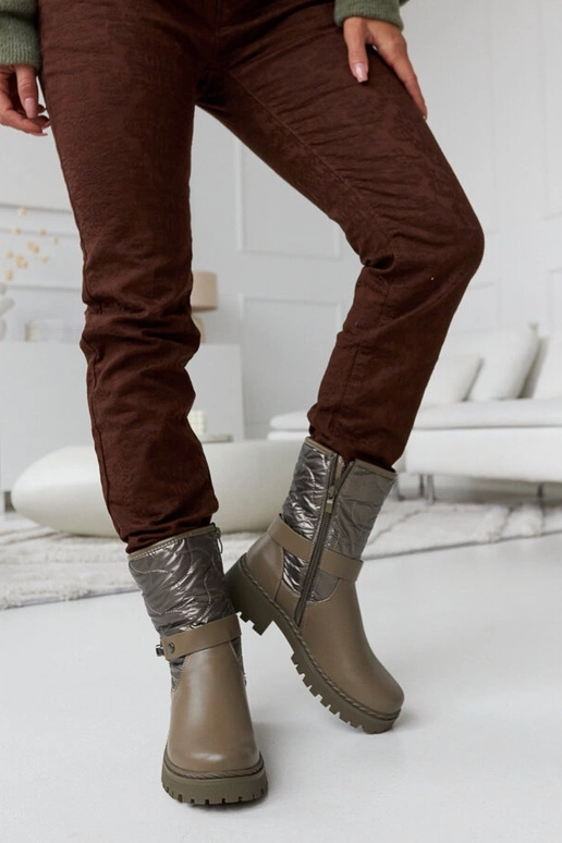 Grønne isolerede ankelstøvler med...