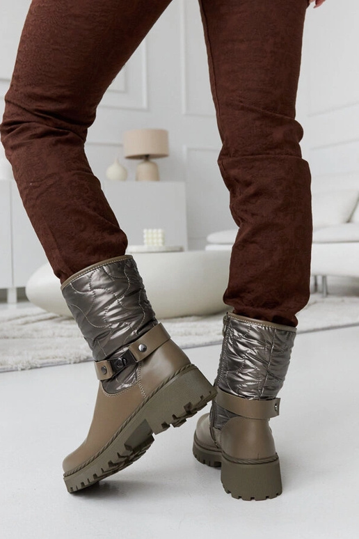 Grønne isolerede ankelstøvler med...