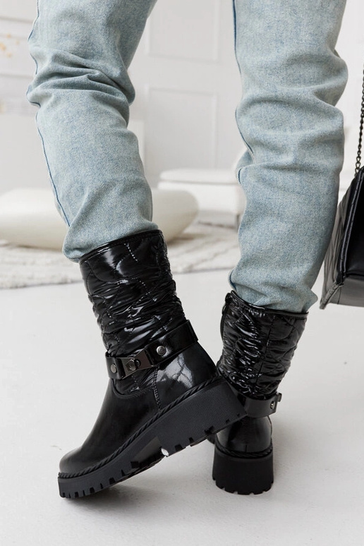 Zwarte lakleren schoenen met...