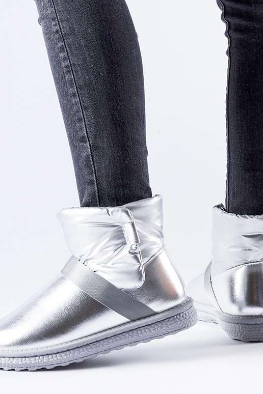 Bottes de neige courtes argentées...