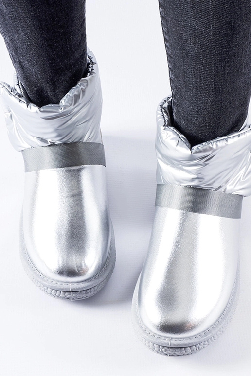 Bottes de neige courtes argentées...