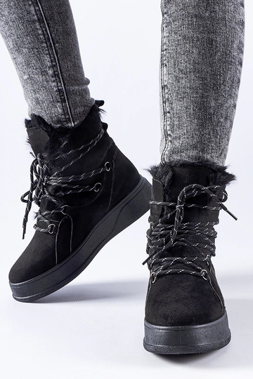 Schwarze Schneestiefel mit Plateausohle von Rancourt 2