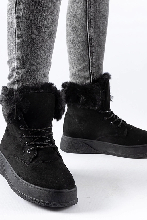 Schwarze Schneestiefel mit...