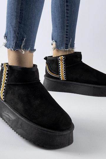 Schwarze Scavi-Schneestiefel mit Plateausohle