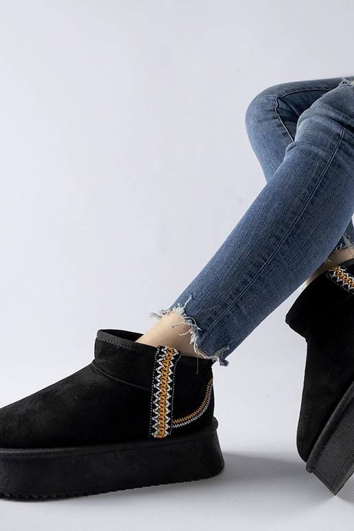 Schwarze Scavi-Schneestiefel mit...