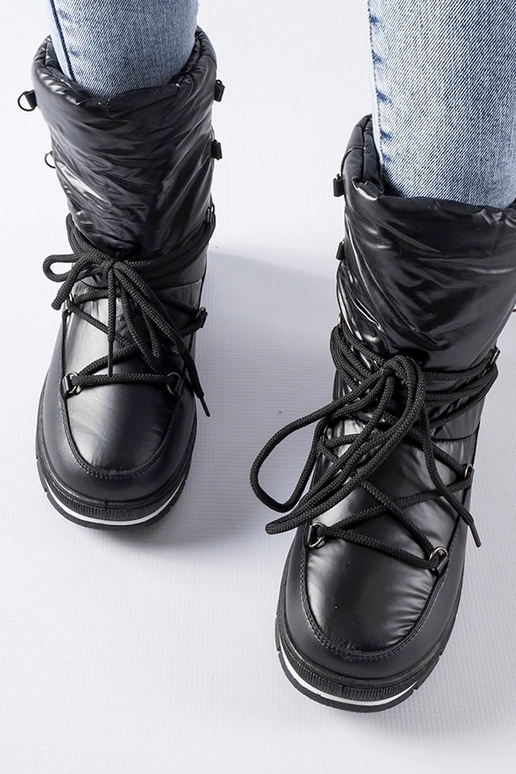 Schwarze Schneestiefel mit...