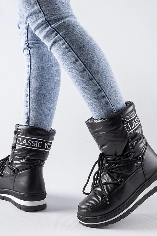 Schwarze Schneestiefel mit...