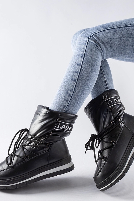 Schwarze Schneestiefel mit...