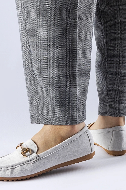 Graue Loafer mit Fernanda-Schnalle Graue Loafer mit Fernanda-Schnalle