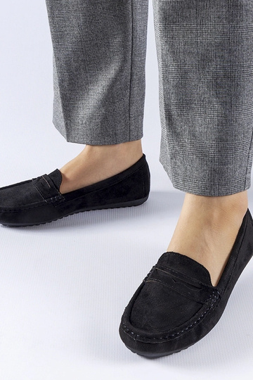 Mocassins noirs en suède synthétique Cellarengo