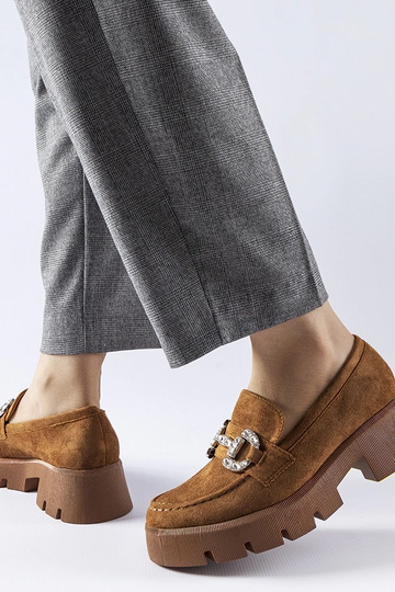 Brune loafers med zirkoner... 2