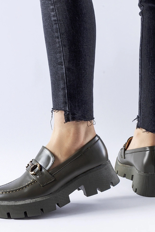 Mocassins verts à boucle Cerzeto Mocassins verts à boucle Cerzeto