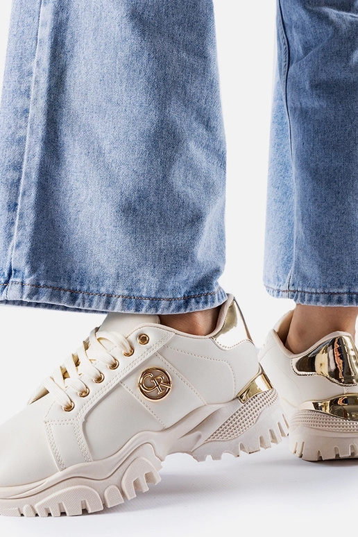 Beige Sneaker mit massiver Arpaia-Sohle