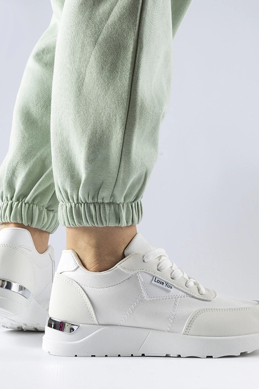 Sneakers Geraldino aus weißem Stoff