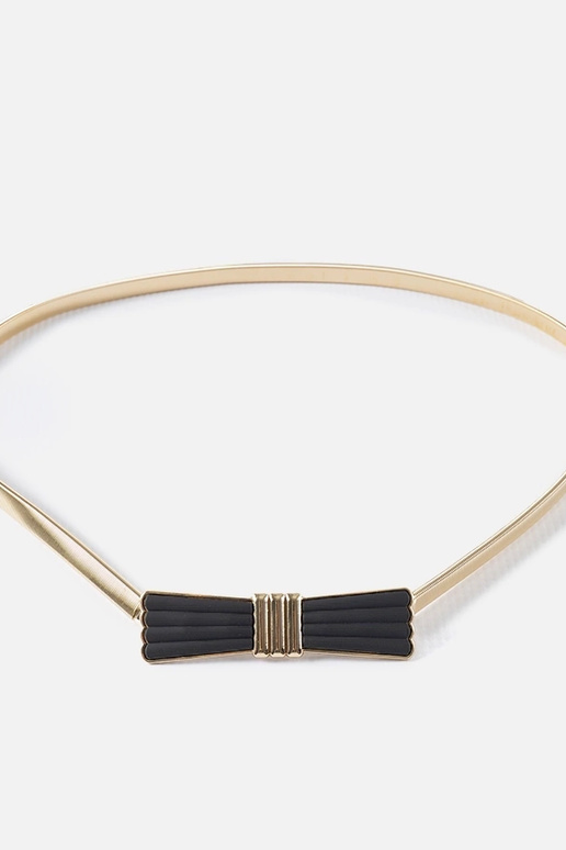 Ceinture élastique dorée avec noeud...