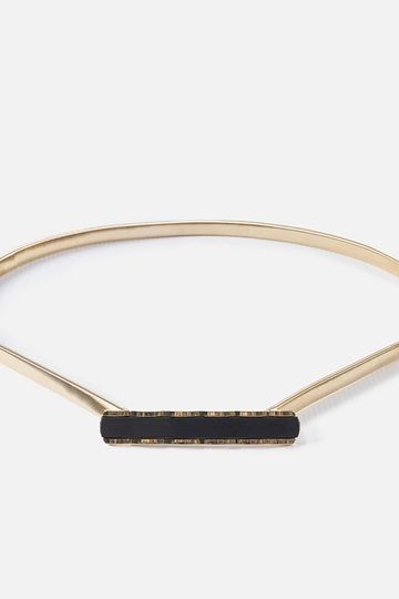 Goldener elastischer Gürtel mit schwarzer Morig-Schnalle