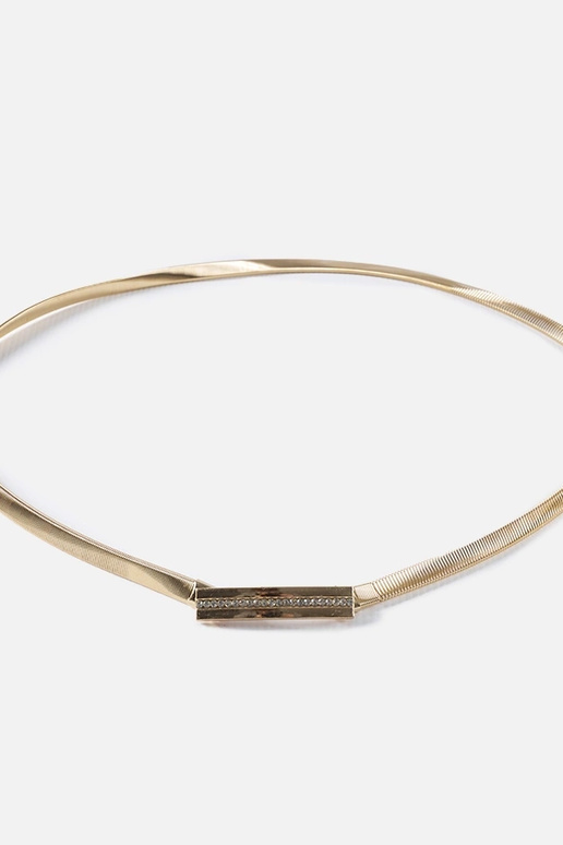 Bracelet élastique en or avec zircons... Bracelet élastique en or avec zircons...