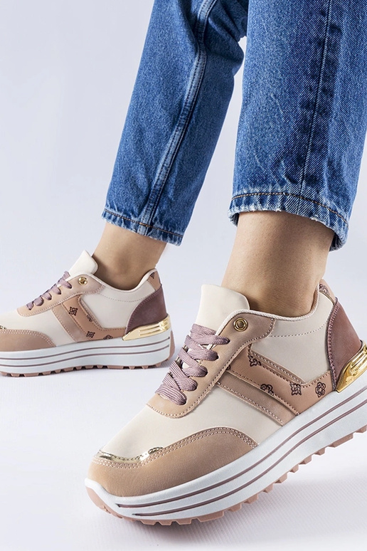 Chaussures à plateforme rose-beige... Chaussures à plateforme rose-beige...