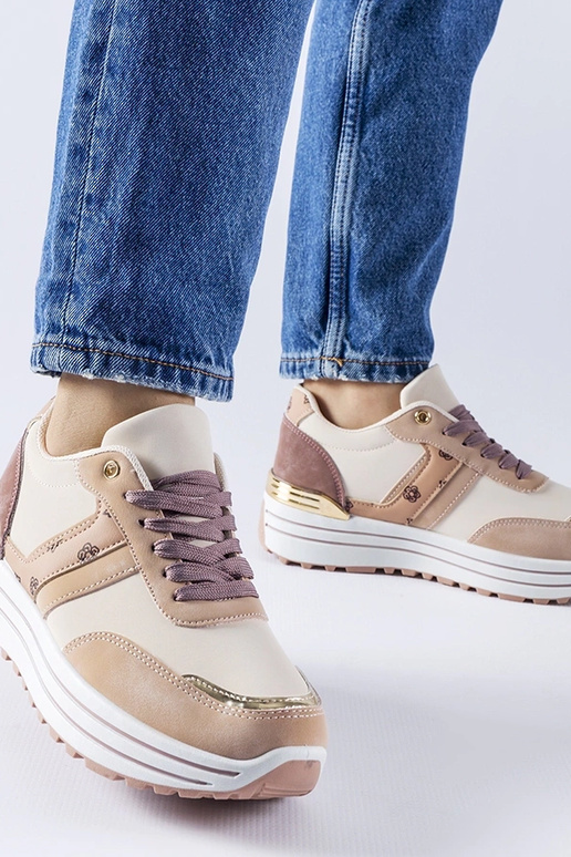 Rosa-beige Plateau-Schuhe Provinciale Rosa-beige Plateau-Schuhe Provinciale