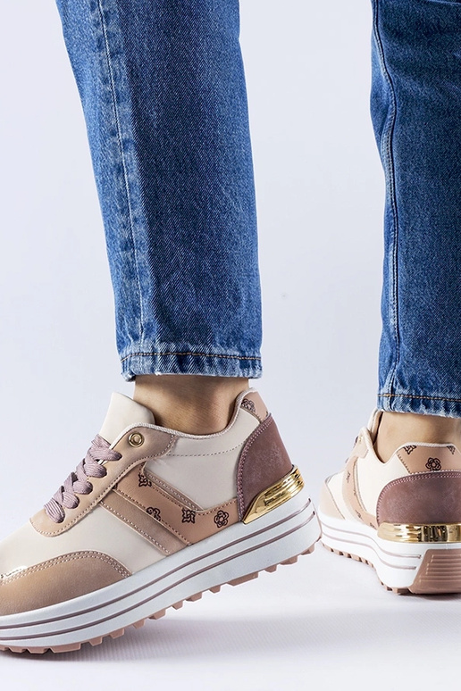 Chaussures à plateforme rose-beige... Chaussures à plateforme rose-beige...