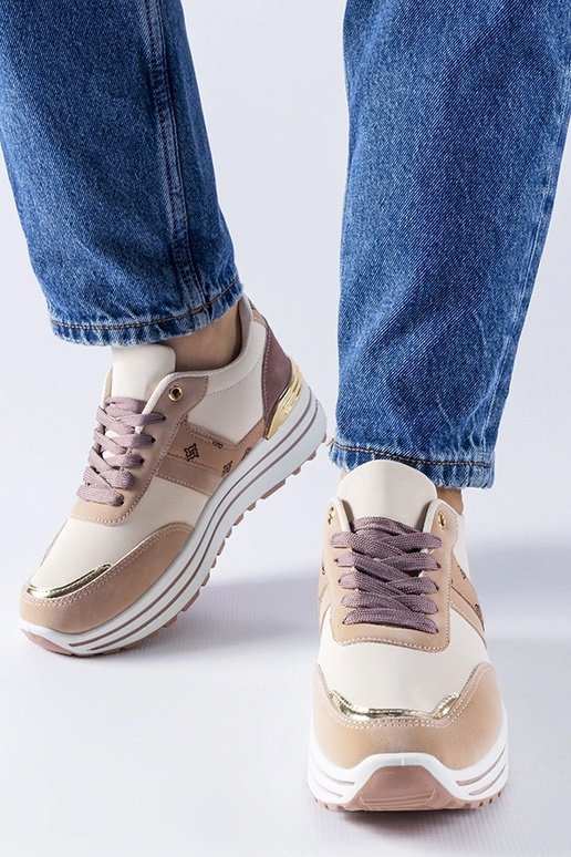 Chaussures à plateforme rose-beige... Chaussures à plateforme rose-beige...