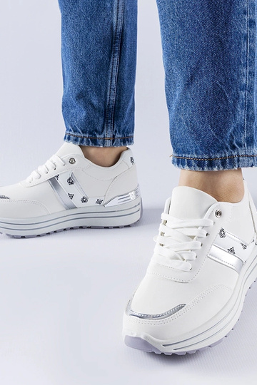 Weiße Plateau-Sneaker...