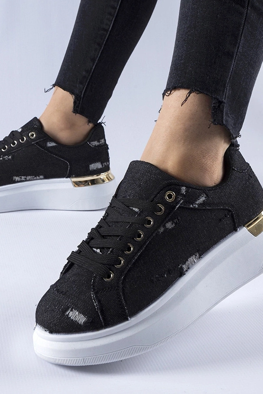 Schwarze Plateau-Sneakers Ossona