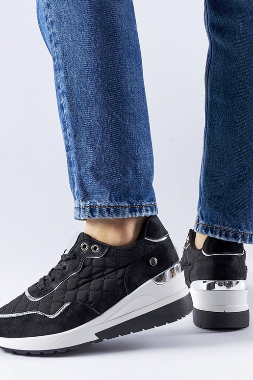 Baskets compensées noires Pisignano