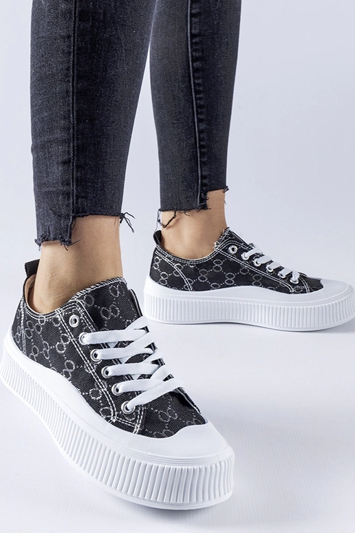 Schwarze Sneaker mit Cavi-Monogramm...