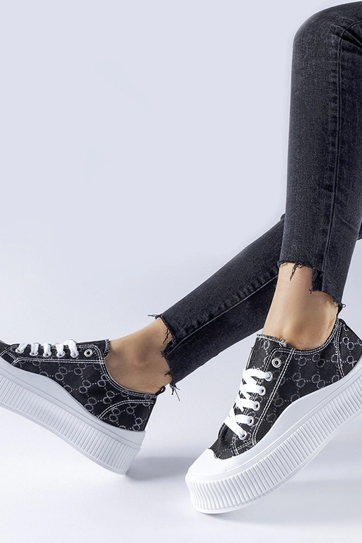 Schwarze Sneaker mit Cavi-Monogramm...