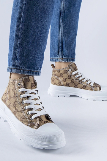 Brune sneakers dekoreret med Terenzio monogram