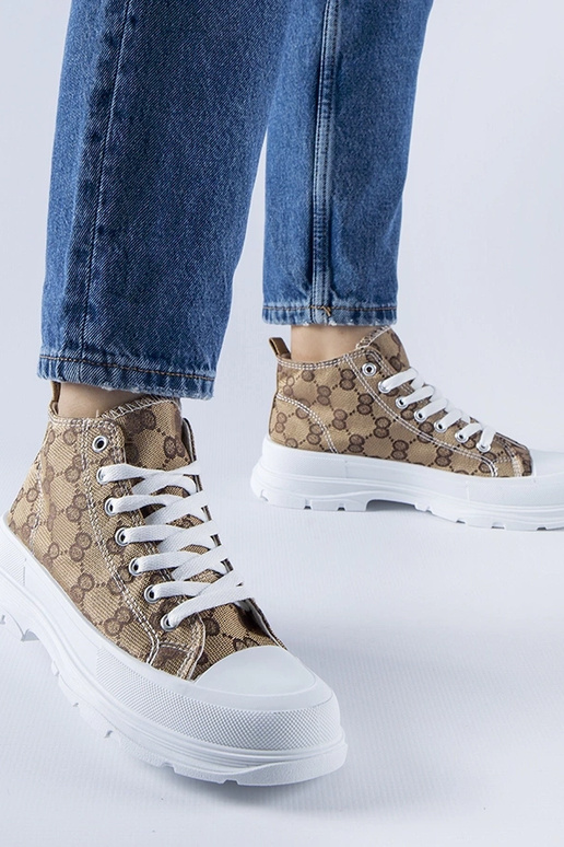 Brune sneakers dekoreret med Terenzio...