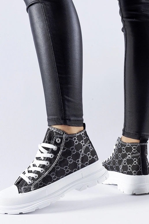 Schwarze Sneaker mit...