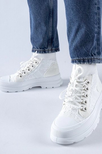 Hvide high-top stof...