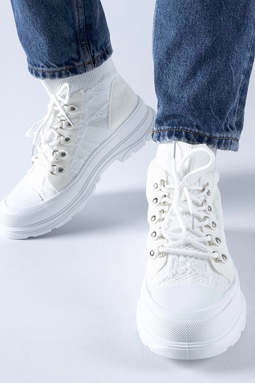 Hvide high-top stof... 2
