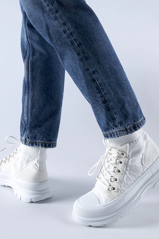 Hvide high-top stof sneakers Casalma