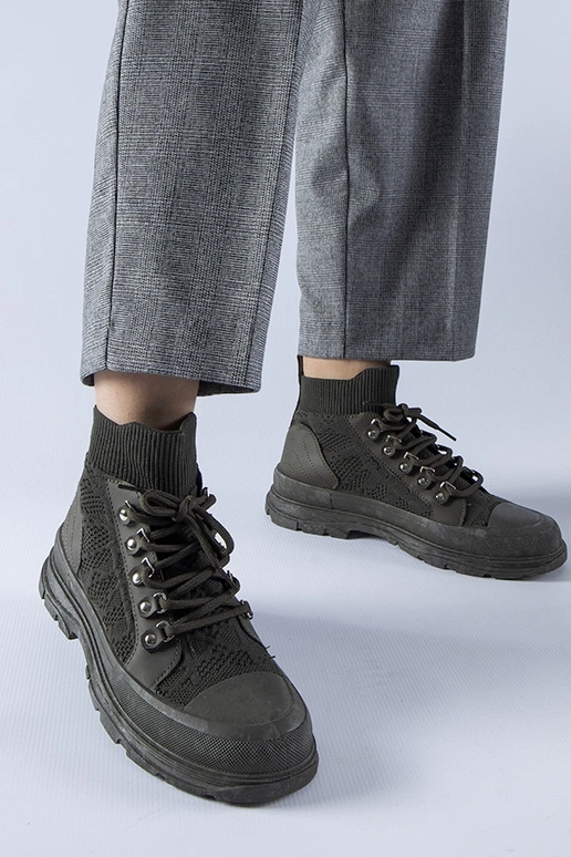 Grønne high-top stof sneakers Casalma