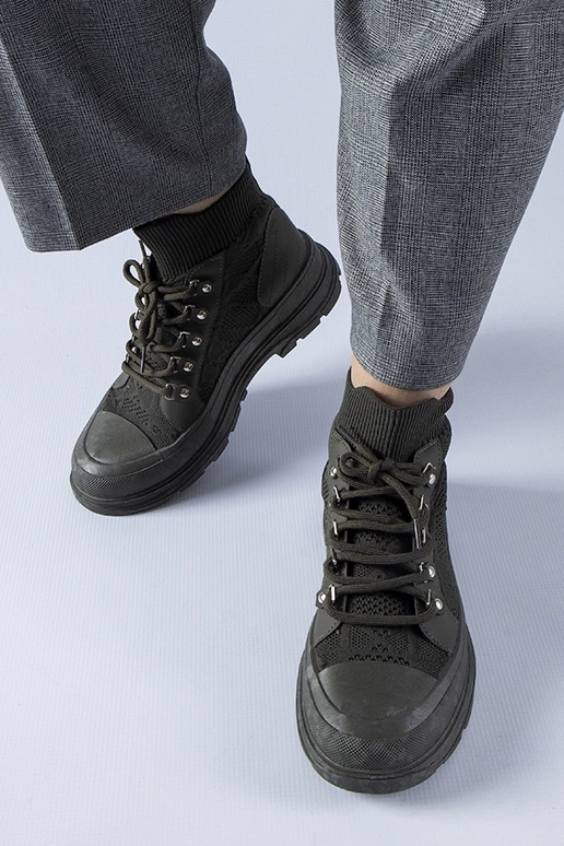 Grønne high-top stof sneakers Casalma