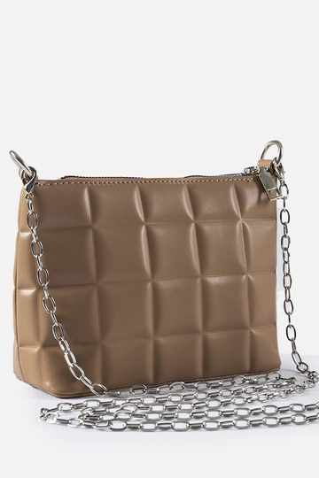 Sac matelassé beige avec chaîne Laas