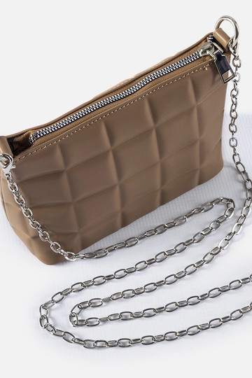 Beige quiltet taske med kæde Laas 2