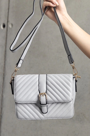 Sac messager matelassé gris Virgilio