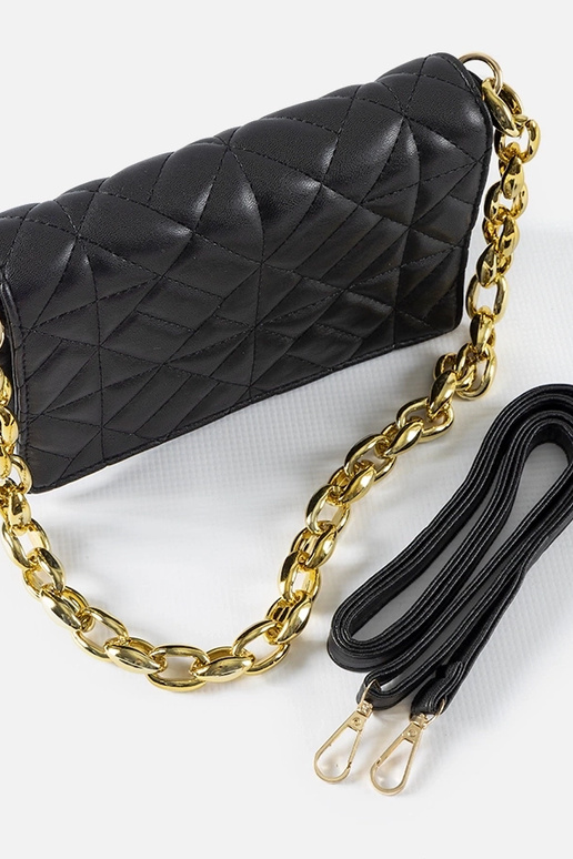 Sac bandoulière matelassé noir Bergama