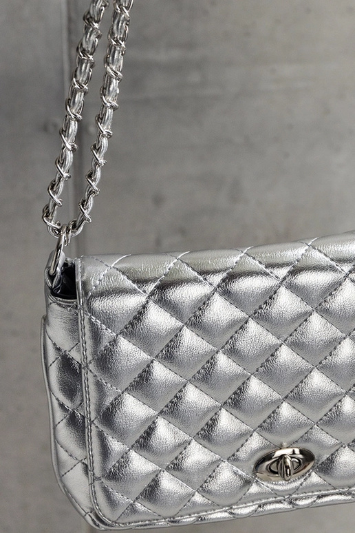 Sac messager matelassé argenté Quartilla Sac messager matelassé argenté Quartilla