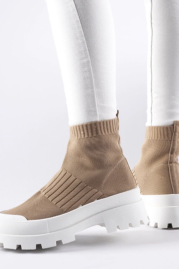 Varden brune sneakers med elastisk overdel